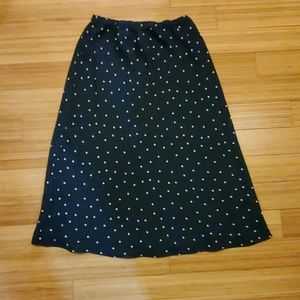 Stretchy Blue Skirt with White Polka Dots Size 10P